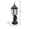 Gerson 18.7in H brushed bronze plastic lantern with fireglow LED and timer