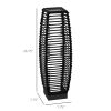 Outsunny Solar Floor Lamp, Outdoor Rattan Garden Lantern Pathway Light & Decorative Driveway Lighting with Auto On/Off LED Lights for Porch, Yard, Law