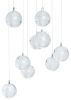 9 lights Crystal Spheres Chandelier Integrated LED Dimmable Round Chrome Canopy