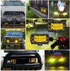 Led Light Bar 4PCS 5 Inch 72W Led Work Lights Spot Flood Beam Off Road Pod Lights Yellow Driving Fog Light Lamps or Trucks ATV UTV Polaris Jeep Boat