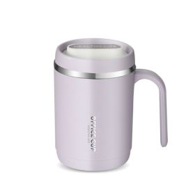 1pc Stainless Steel Cups With Lid; 16 Oz 304 Stainless Steel Tumblers Durable Coffee Mug With Splash Proof Sliding Lid; Drink With Lid Open; Non-Insul (Color: Purple)