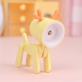 Mini Cute Animal Pet Dogs Deer Designer Led Night Light Table Lamp Kids Toys Gift For Birthday/Easter/Boy/Girlfriends (Items: Deer, Color: Yellow)