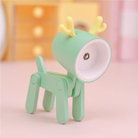 Mini Cute Animal Pet Dogs Deer Designer Led Night Light Table Lamp Kids Toys Gift For Birthday/Easter/Boy/Girlfriends (Items: Deer, Color: Green)