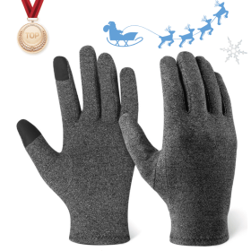 Winter Gloves Thermal Touch Screen Thermal Windproof Warm Gloves 1Pc Arthritis Gloves Woman Rheumatoid Magnetic Therapy Glove (Gloves Size: L, Color: Gray)