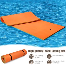 12 x 6 Feet 3 Layer Floating Water Pad (Color: Orange)