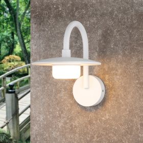 Inowel Wall Light Outdoor LED Barn Lights Wall Mount Lamp Modern Wall Sconce Lighting GX53 LED Bulb Lantern 36607 (Color: White)