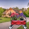 Outdoor Folding Wagon Garden ; Large Capacity Folding Wagon Garden Shopping Beach Cart ; Heavy Duty Foldable Cart; for Outdoor Activities; Beaches; Pa