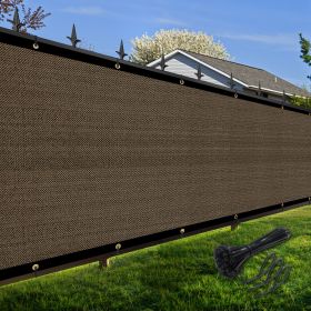 Artpuch Privacy Fence Screen Brown Customized Outdoor Mesh Panels for Backyard, Balcony,Patio,Construction Site with Zip Ties (Color: Brown, size: 6x252 ft)