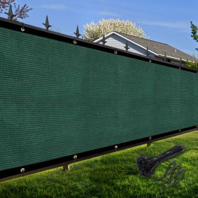 Artpuch Privacy Fence Screen Dark Green Customized Outdoor Mesh Panels for Backyard, Balcony,Patio,Construction Site with Zip Ties (Color: Dark Green, size: 5x279 ft)