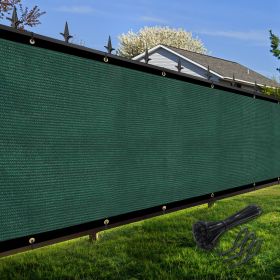 Artpuch Privacy Fence Screen Dark Green Customized Outdoor Mesh Panels for Backyard, Balcony,Patio,Construction Site with Zip Ties (Color: Dark Green, size: 5x284 ft)