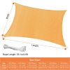 Rectangle Shade Sails Top Canopy 98% UV Block Awning Shelter 185GSM HDPE Patio Cover with Snap Hooks Ropes for Outdoor Garden Backyard