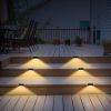 4Pcs Solar Powered LED Step Lights Outdoor IP55 Waterproof Dusk To Dawn Sensor Fence Lamps