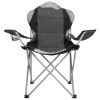 Foldable Camping Chair Heavy Duty Steel Lawn Chair Padded Seat Arm Back Beach Chair 330LBS Max Load with Cup Holder Carry Bag