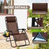 Outdoor Chaise Lounge Chair with Cup Holder