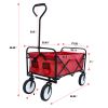 Outdoor Folding Wagon Garden ; Large Capacity Folding Wagon Garden Shopping Beach Cart ; Heavy Duty Foldable Cart; for Outdoor Activities; Beaches; Pa